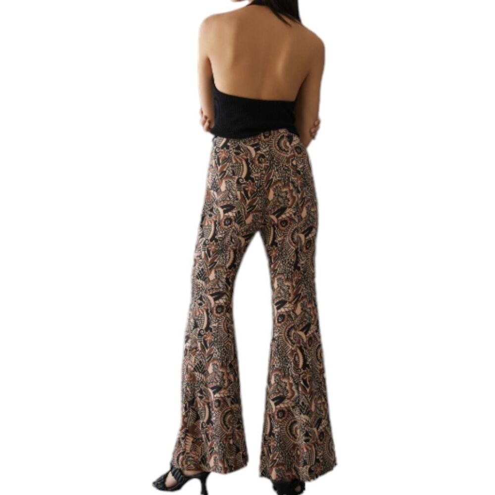 By Anthropologie Drapey Flare Leg Pants, Size 10 - Picture 2 of 11